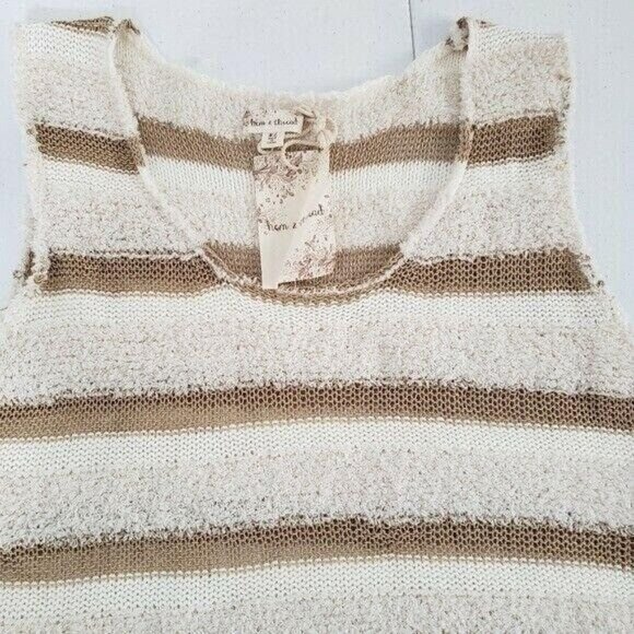 Hem & Thread Sleeveless Striped Knit Sweater Tank Top Womens Size XL Soft - Picture 6 of 7